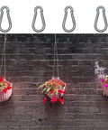 4 Inch Spring Snap Hook 304 Stainless Steel Light Duty Clip used for hanging flower pots on brick wall outdoors