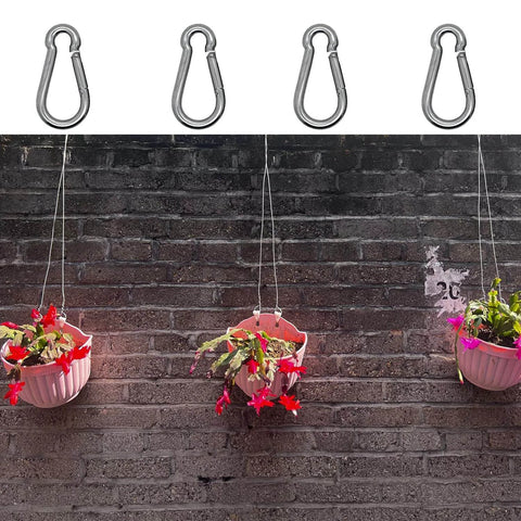 4 Inch Spring Snap Hook 304 Stainless Steel Light Duty Clip used for hanging flower pots on brick wall outdoors