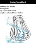 Pack Of 50 Two Inch Safety Spring Snap Hooks Carabiner Clips M5 3/16 Inch Quick Link For Camping Hiking Outdoor Use Heavy Duty Steel