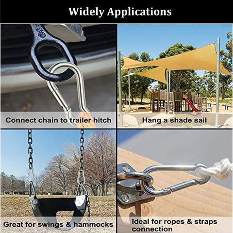 Pack Of 50 Two Inch Safety Spring Snap Hooks Carabiner Clips M5 3/16 Inch Quick Link used in various outdoor setups
