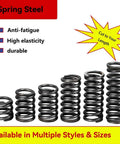 Heavy-Duty 65Mn Spring Steel Compression Springs Set, 10 Pieces, Wire Dia 1.5mm, Outer Dia 12mm, Length 30mm on display