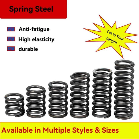 Heavy-Duty 65Mn Spring Steel Compression Springs Set, 10 Pieces, Wire Dia 1.5mm, Outer Dia 12mm, Length 30mm on display
