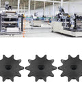 Three Piece Stainless Steel Sprockets Set With 8mm Pitch And 6mm D Hole Drive Gears Ten Teeth Each For Machinery Equipment Robotics Automated Production Lines Conveyors Industrial Drives And Automation Systems