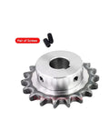 Industrial Drive Sprocket Wheel for Machinery 20 Teeth 45 Steel Chain Gear 06B with screws, showing bore and keyway.