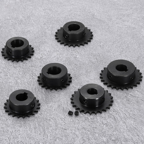 Two Pack 25 Tooth Roller Chain Sprocket With 12 Millimeter Bore For ISO 04C Chain Quarter Inch Pitch C45 Carbon Steel