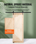 Sliding Barn Door 30 Inch Wide By 84 Inch High With Included Hardware Kit And Handle For Interior Rooms And Storage Closets Waterproof Solid Wood K Frame DIY Stainable Natural Finish Easy Assembly Smooth Sliding Action Durable Construction made from natural spruce material.
