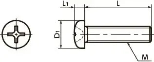SPS-M2-5-P NBK Plastic Screw - Cross Recessed Pan Head Machine Screws - PPS 20-Pack Screws - Japan Made dimensions diagram.