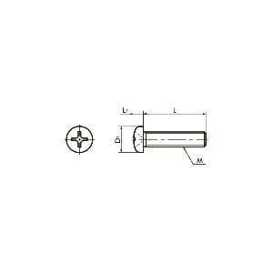 SPS-M2-6-P NBK Plastic Screw - Cross Recessed Pan Head Machine Screws - PPS 20-Pack Screws - Japan Made technical drawing.