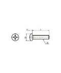 Technical diagram of ✝️ SPS-M2-6-P NBK Plastic Screw - Cross Recessed Pan Head Machine Screws - PPS 20-Pack Screws - Made in Japan