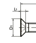 SPS-M5-20-F NBK Plastic Screws - Cross Recessed Flat Head Machine Screws dimensions sketch, showing size specifications.