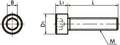 Technical diagram of SPS-M6-25-C NBK Plastic Screw - Socket Head Cap Screws - PPS 10-Pack Screws - Made in Japan with measurements
