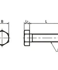Technical drawing of SPT-M6-25-H NBK Plastic Screw - Hex Head Screws - PTFE Teflon® Japan Made dimensions.