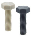 SPVC-M5-30-H-IV NBK Plastic Screw - Hex Head Screws - H-PVC Japan Made, two screws in white and black color.