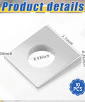 Square Beveled Washer Set for precise leveling and secure fastening, 10 pieces 1/2 and 1-1/8 inch, dimensions shown
