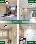 Bathroom Exhaust Fan With Light 80 CFM 2.0 Sones Quiet Ceiling Vent installed in various rooms like basement and bathroom.