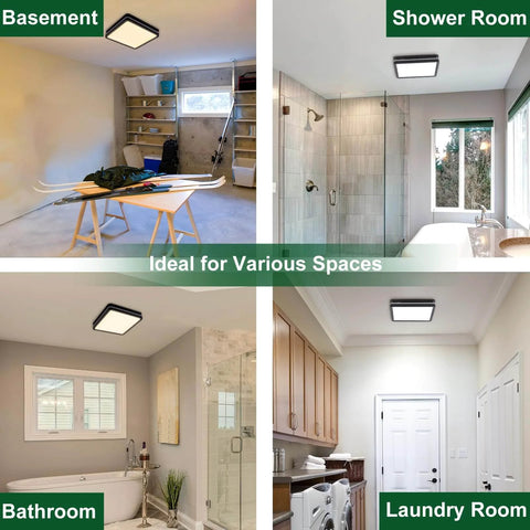 Bathroom Exhaust Fan With Light 80 CFM 2.0 Sones Quiet Ceiling Vent installed in various rooms like basement and bathroom.