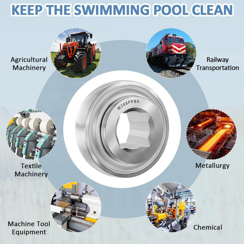 Heavy duty 1 inch square bore disc harrow bearing with triple lip seal and Chevron grease used in various machinery applications