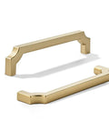 Square Brushed Gold Cabinet Pulls 2 Pack 6 Inch Center To Center Heavy Duty Zinc Alloy Handles for cabinets and drawers