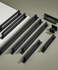 Square Solid Cabinet Handles 3 Inch 76mm Screw Spacing Matte Black Pulls 10 Pack Zinc Alloy Durable Furniture Hardware