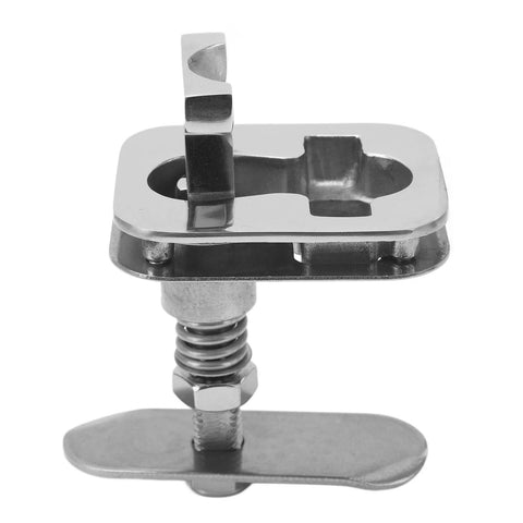 Front view of SparkFeng square cam latch with T-handle in stainless steel for marine hatch doors