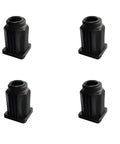 Four 38mm Square Caster Socket Sleeves For 25x25mm Square Tubing Durable Plastic Caster Socket Inserts With Inside Stem Black Lightweight
