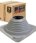 Square EPDM Metal Roof Pipe Flashing Boot Fits 5-1/2 to 11-1/2 Inch Pipe OD Gray 14 Inch Base Made In USA