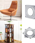 4 Pack 3 Inch Square Lazy Susan Hardware, Metal Turntable Bearings for swivel chairs and rotating cabinets, steel construction.