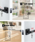 Entry Door Lock Set With Square Door Lever For Bedroom And Privacy, Heavy Duty Interior Exterior Door Knob, ANSI Grade 3, Matte Black option