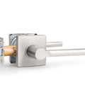 Square Passage Door Handle Set For Interior Doors Heavy Duty Reversible Lever In Satin Nickel Finish With Keyless Passage No Key Needed