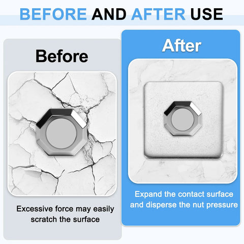 Comparison of surfaces before and after using 304 Stainless Square Plate Washers for 1/8 Inch Bolts, 100 Pcs Per Pack, 10x10x1mm