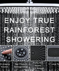 High Pressure Rain Shower Head With Magnetic Detachable Handheld Combo, Fixed Showerhead And 10 Sprays, showcased with water jets
