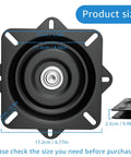 Two Piece 7 Inch Heavy Duty Bar Stool Rotating Plate Replacement, 360 Degree Square Rotating Mechanism For Lounge Chairs And Furniture