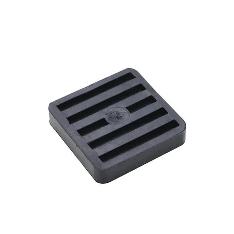 Eight high-hardness natural rubber isolator pads cushion vibration.