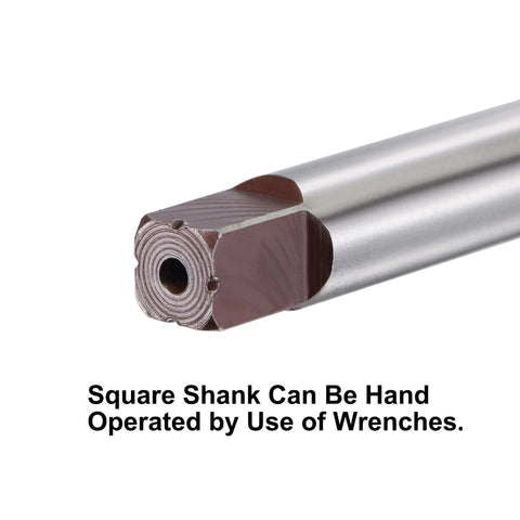 Close-up of Pro Grade Hand Reamer Set For Metalworking 4mm 6mm 8mm 10mm 12mm H8 Accuracy Alloy Tool Steel square shank reamer.