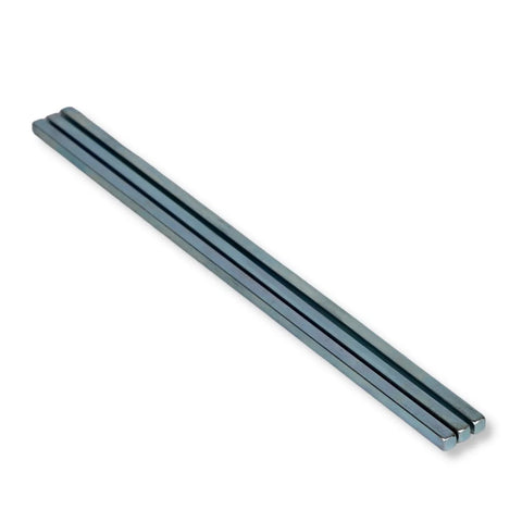 Three One Quarter Inch By One Quarter Inch By Twelve Inch Square Steel Key Stock Bars, Zinc Coated, Cold Drawn, For Machinists And Fabricators