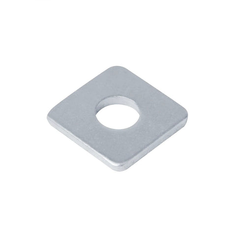 Square Plate Washers for 3/8 inch bolts provide a durable 1-1/8 inch square bearing surface, electrogalvanized steel washer.
