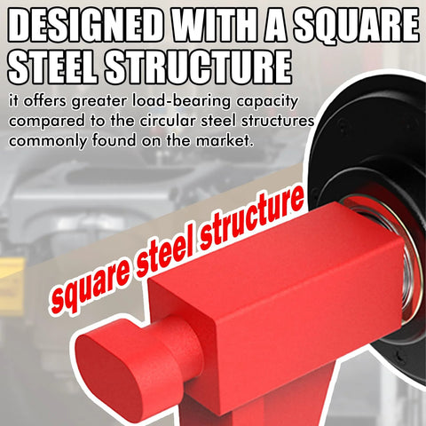 Close-up of square steel structure of 2-Pack Heavy-Duty Shipping Container Wheel Kit With 8 Lug Bolt-On Spindle For Up To 40ft Containers