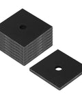 Eight Pack 3x3 Inch Square Flat Washers With 13 Mm Center Hole For Half Inch Bolts In Low Carbon Steel With Plain Finish stacked
