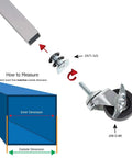 One Inch Square Metal Double Star Caster Insert With 5/16-18 Threaded Stem For 2 Inch Wheel Industrial Casters Diagram