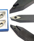 External Square Turning Tool Holder Set For CNC Lathe With 16mm 20mm And 25mm Sizes Includes Five VCGW 1604 PCD CBN Carbide Inserts