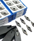 External Square Turning Tool Holder Set For CNC Lathe With 16mm 20mm And 25mm Sizes Includes Five VCGW 1604 PCD CBN Carbide Inserts