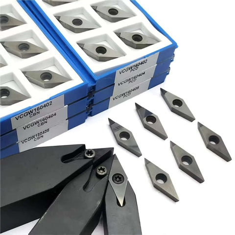 External Square Turning Tool Holder Set For CNC Lathe With 16mm 20mm And 25mm Sizes Includes Five VCGW 1604 PCD CBN Carbide Inserts
