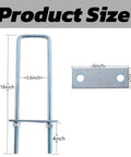 Heavy Duty 4 Pack Square Bend U Bolt Kit 3.5 Inch Width By 16 Inch Length With Nuts And Frame Plates For Automotive And Trailer Mounting Hardware And Durable Construction dimensions view