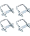 M6x25x50mm Square U Bolts Kit Four Sets Carbon Steel Galvanized With Nuts Washers Frame Plate For Pipe Trailer Automotive
