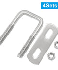 Square U Bolts M6 4 Sets 3/4 Inch Wide 304 Stainless Steel U Bolts With Frame Plates Nuts And U Clamp For Trailers And Boats 20 Mm By 50 Mm Marine Hardware Durable Corrosion Resistant