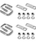 Square U Bolts 4 Pack M8 304 Stainless Steel With Washers And Nuts 30mm Inner Width For Ski Or Fishing Boat Or Sail Trailer