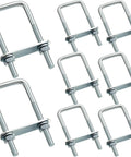 Square U Bolts M8 Set Carbon Steel With Nuts Washers And Frame Plates For 40mm Square Tubing And Sailboat Trailers Industrial Hardware Kit Includes 8 U Bolts 16 Washers 16 Nuts And 8 Frame Plates