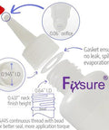 Close-up view of 12 Pack 4 Oz Squeeze Bottles With Red Tip Caps For Ketchup BBQ Sauces Syrup Condiments Oil Pancake Decorating Dressings Travel Camping Lab Arts And Crafts Leakproof Pouring With Secure Yorker Cap And Gasket For Mess Free Use, showcasing the gasket and cap design.