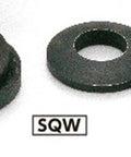 SQW-5 NBK Spherical Washers- Ferrosoferric Oxide Film -Made in Japan in various sizes displaying their concave and convex features.