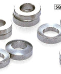 SQWS-4 NBK Stainless Steel Spherical Washers -Made in Japan, various sizes and angles, showcasing concave and convex design.